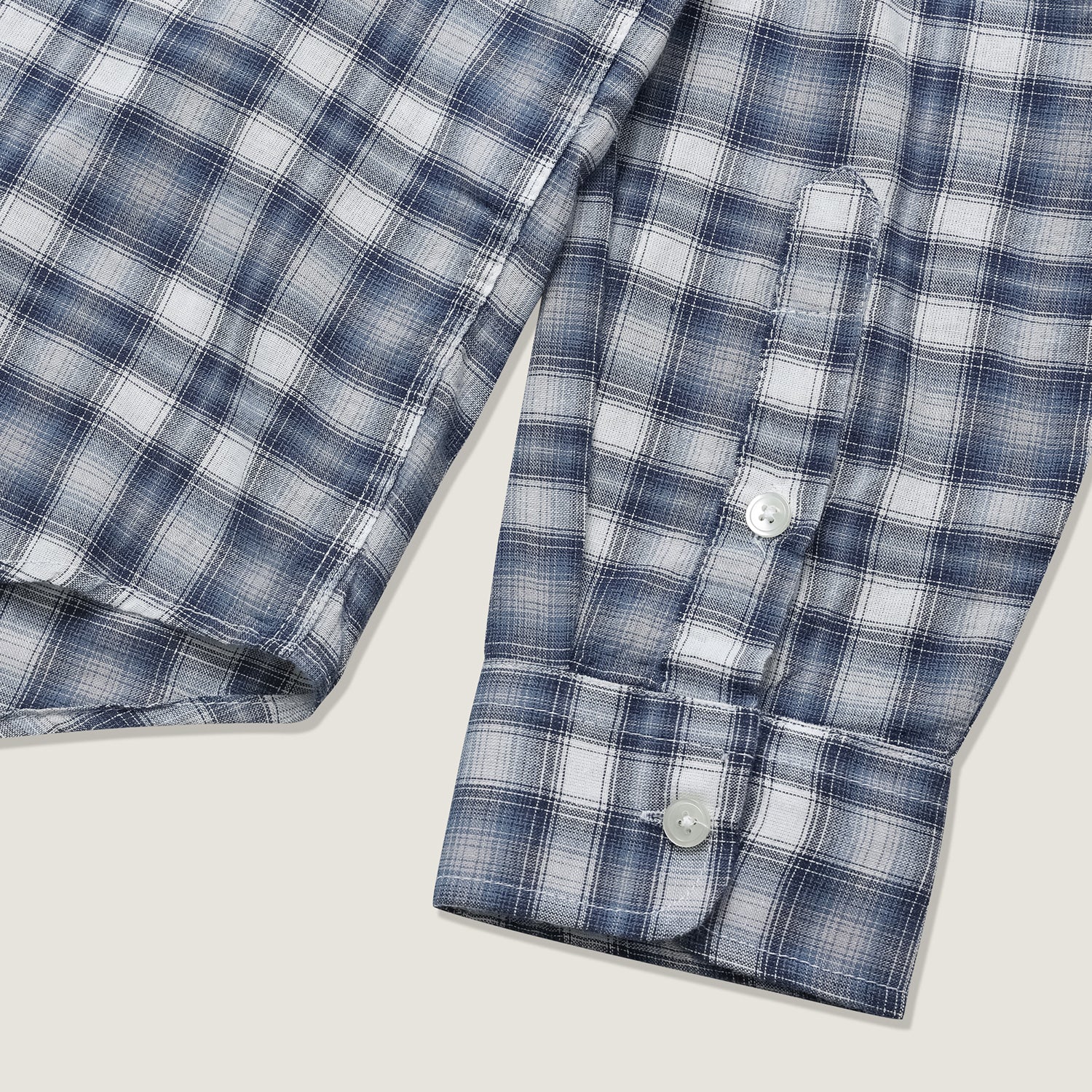 ONE POCKET CHECK SHIRTS (NAVY)