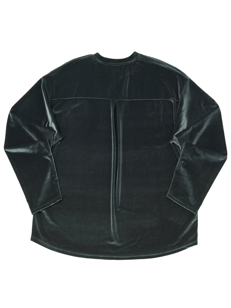 DROP-SHOULDER VELVET TEE (Charcoal)