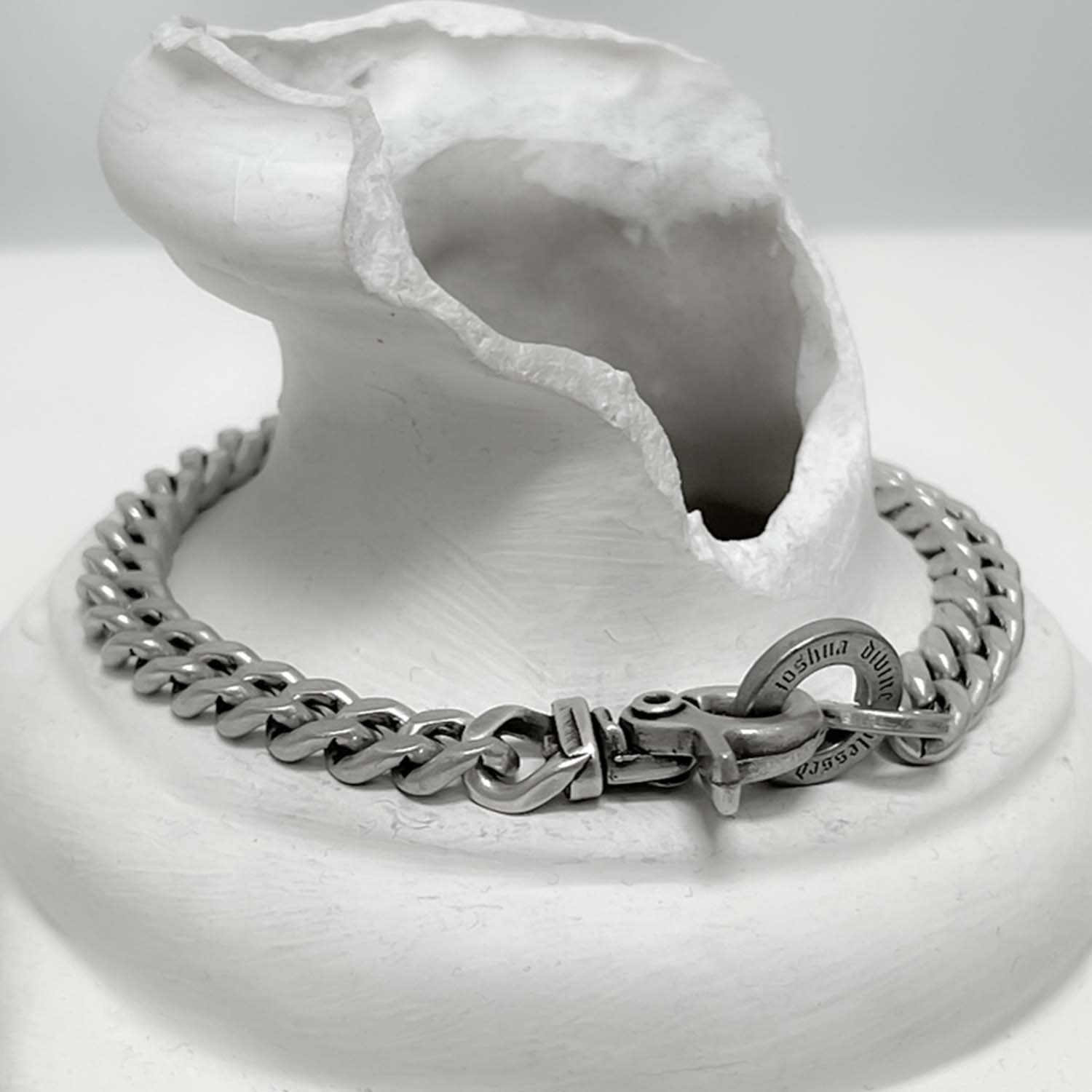 [BLESSEDBULLET]7mm clip classic chain bracelet_vintage silver