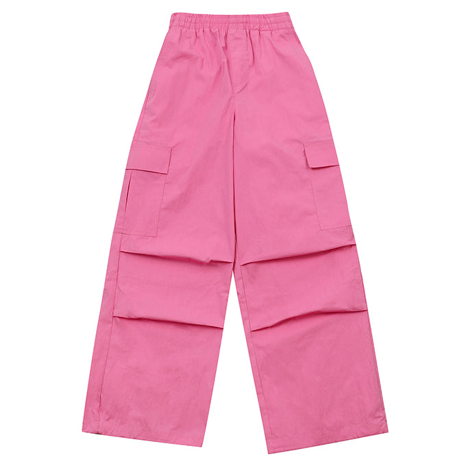 PINK OVERSIZE STRING CARGO PANTS