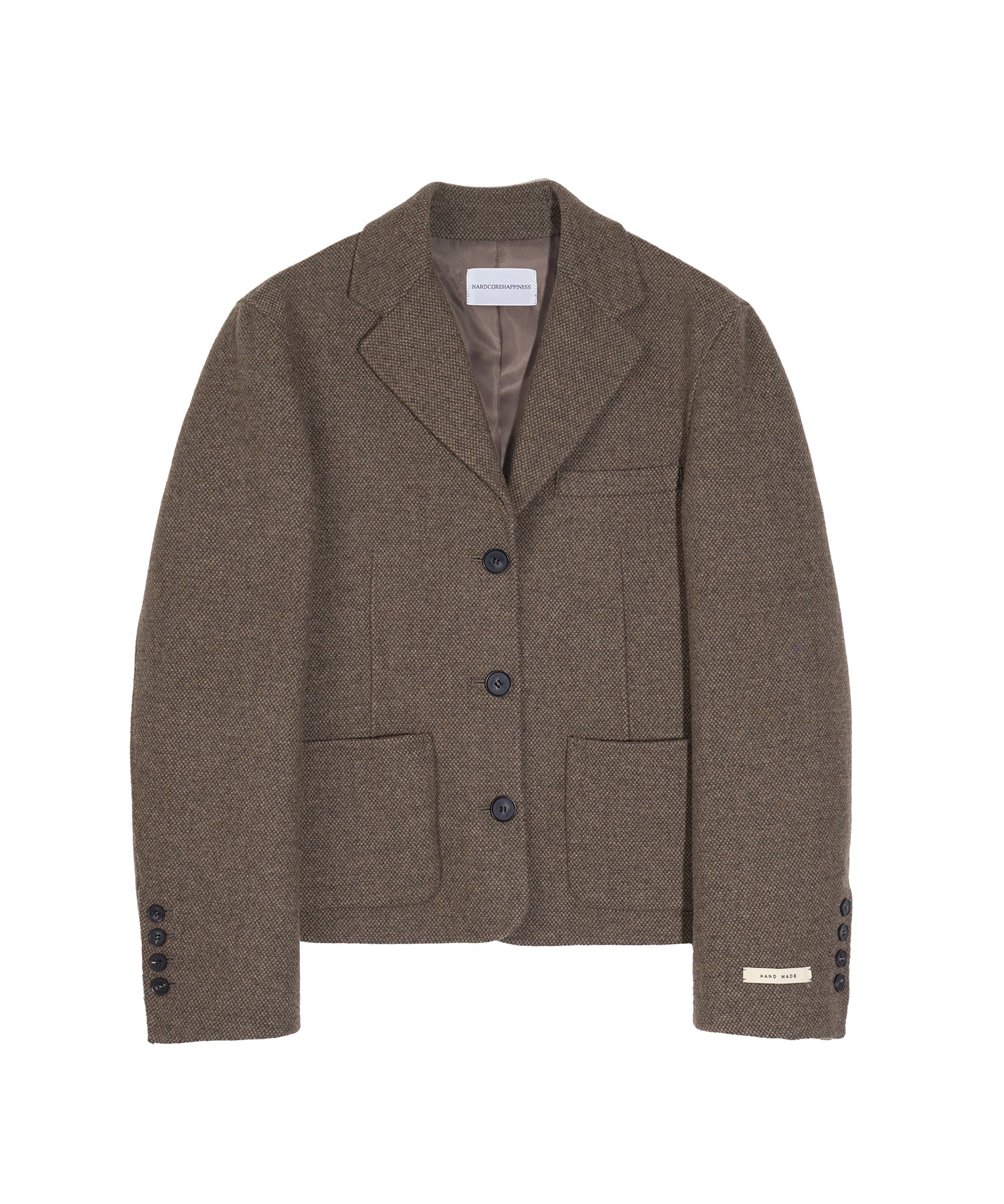 Happiness Handmade Herringbone Wool Jacket_Brown