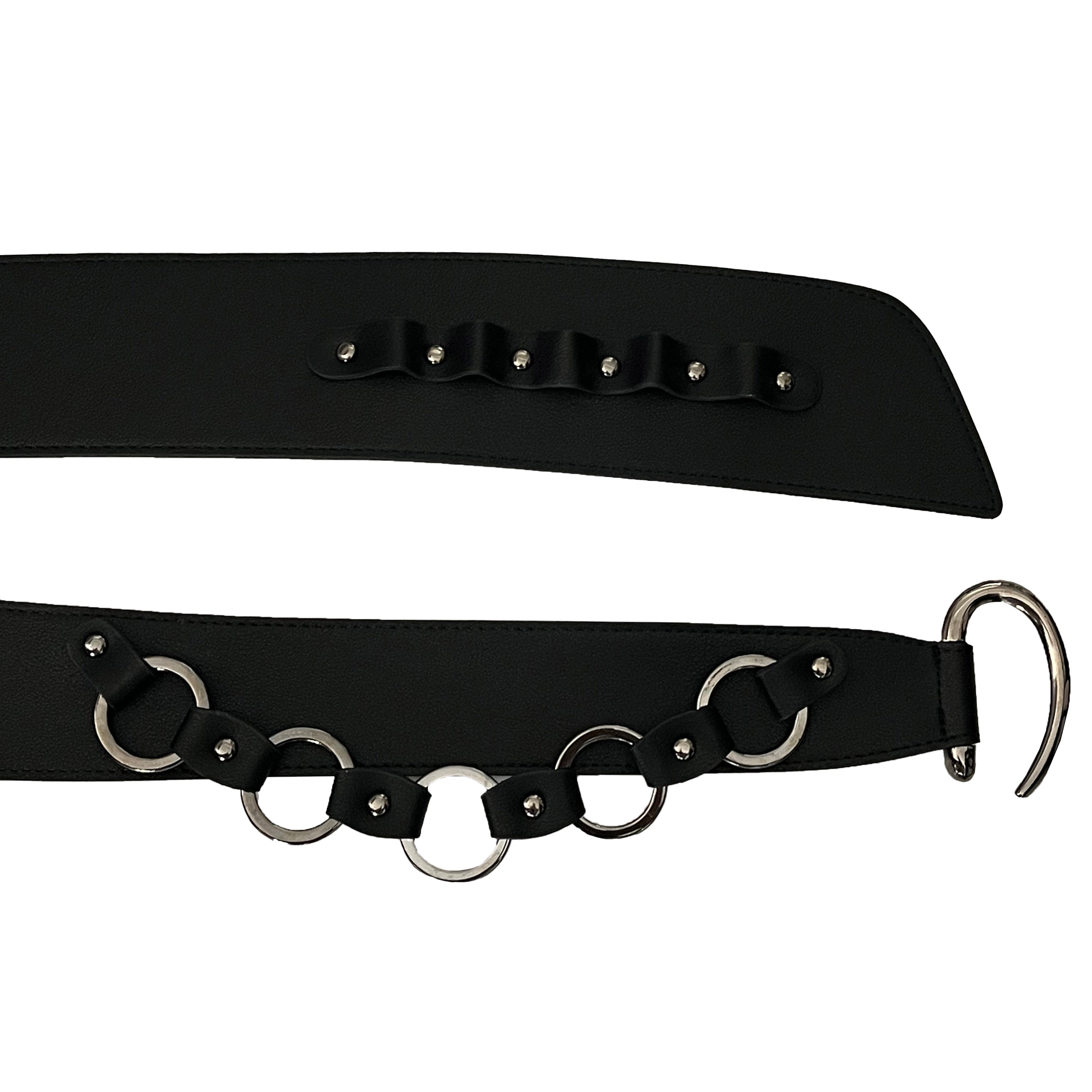 Chain leather belt