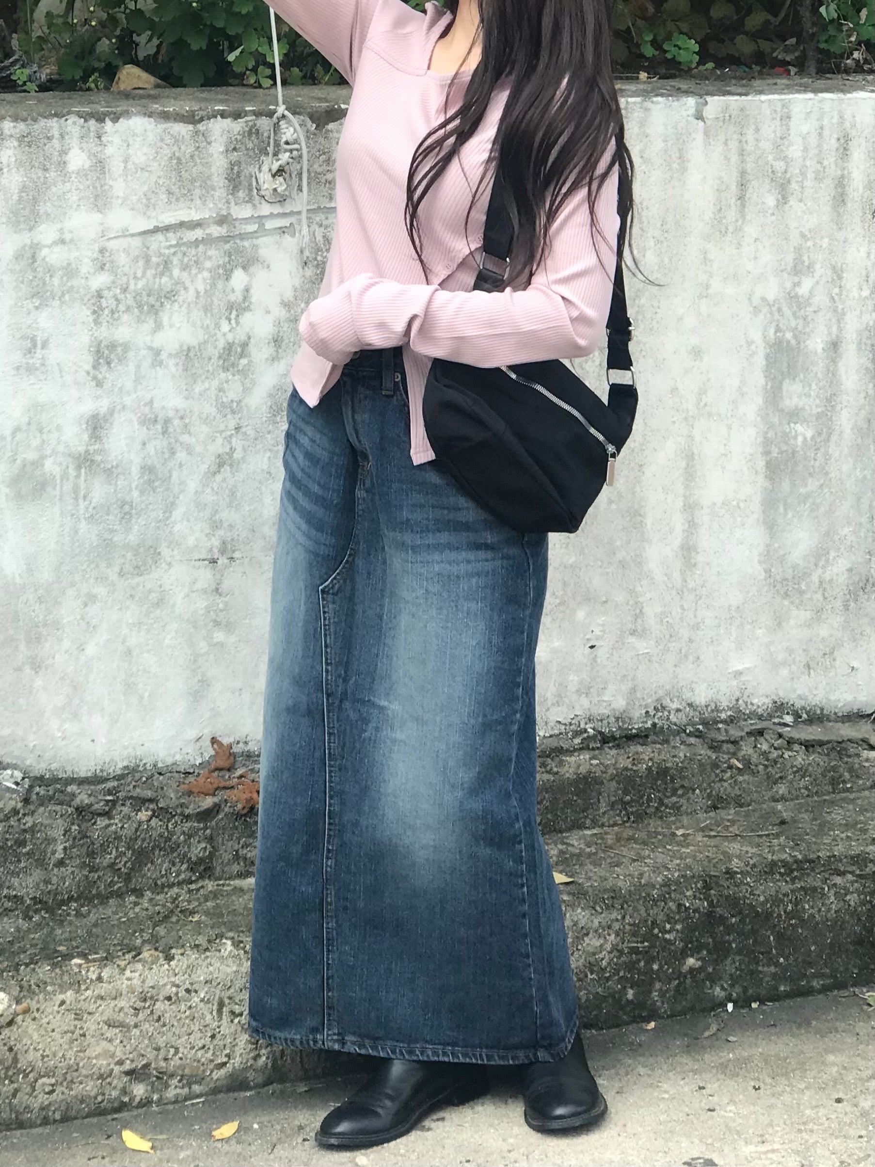 Walter denim long skirt