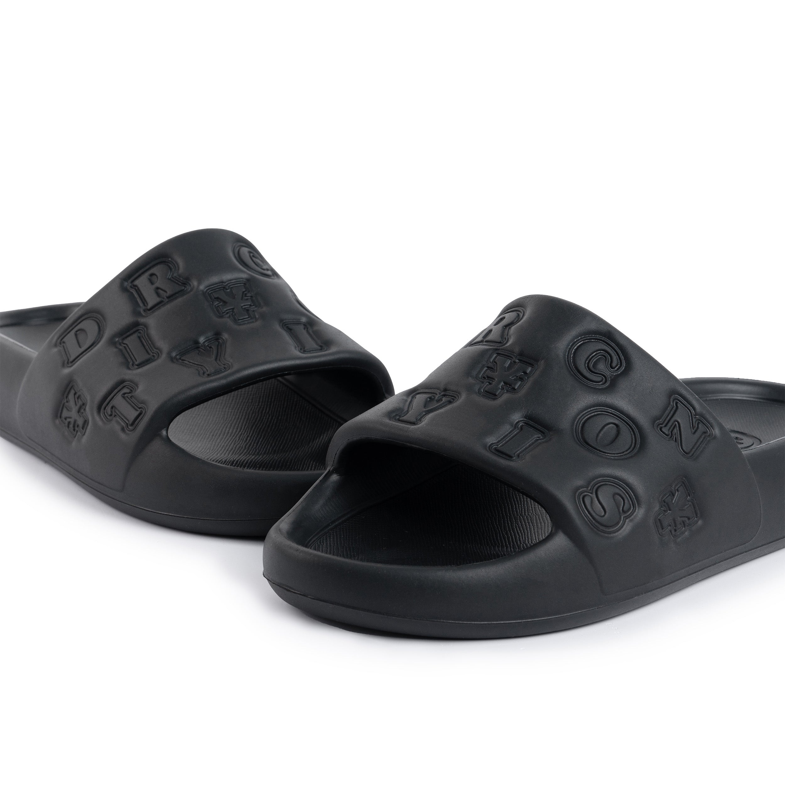 DirtyCoins Embossed Slides - Black