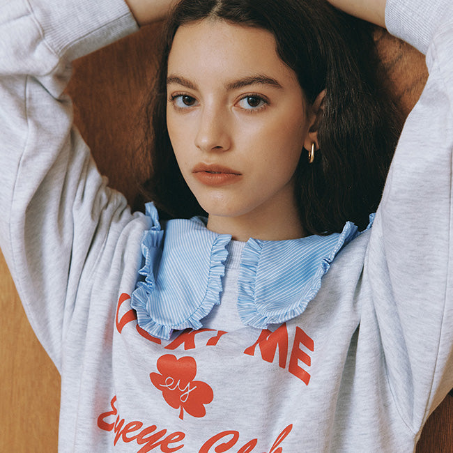 EYEYE LUCKY ME SWEATSHIRT_MELANGE GREY (EEOO3WSR05W)