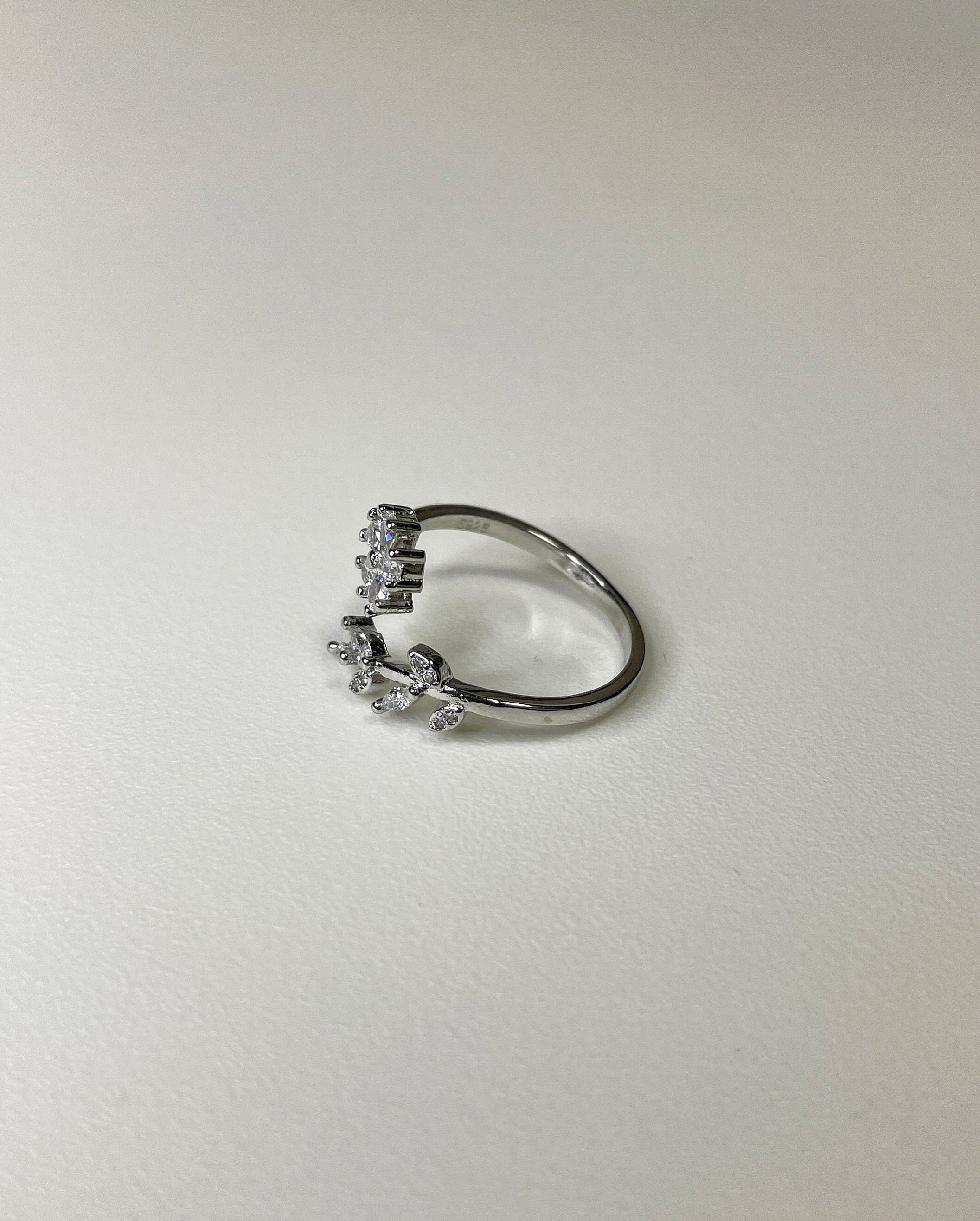 clover two line ring (925silver)