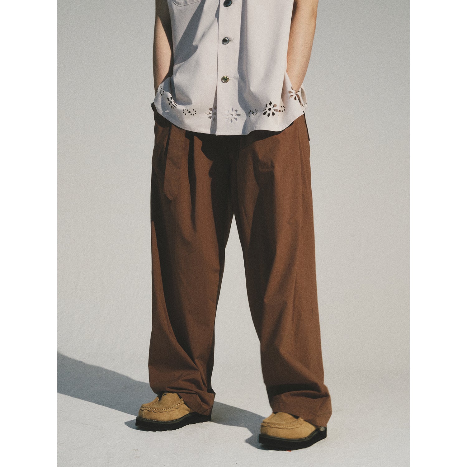 MATIX RELAXED BELTED PANTS_BRICK BROWN