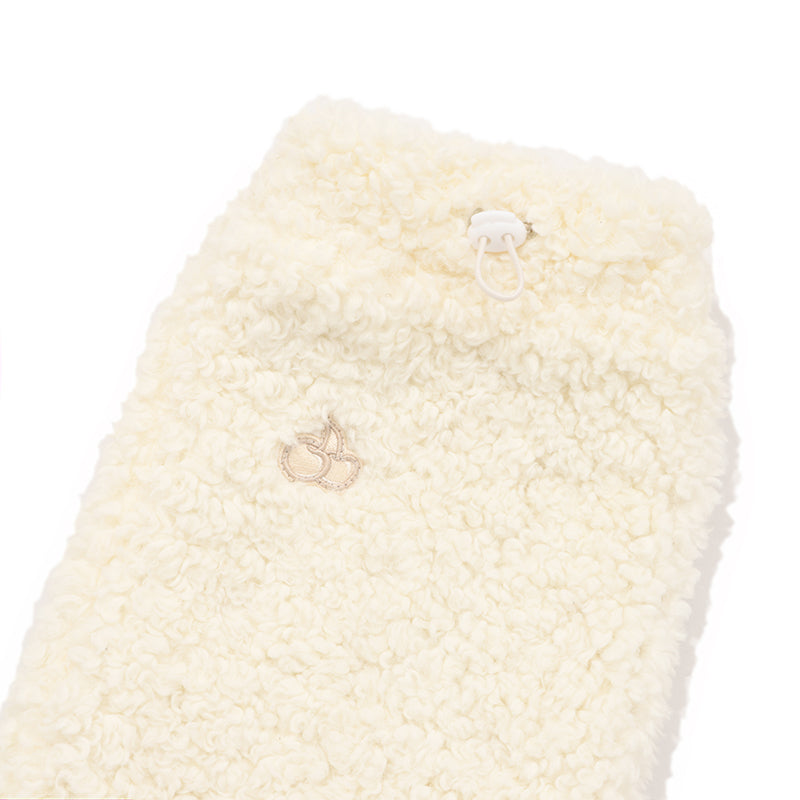 CHERRY HAIRY FLEECE LEG WARMERS [IVORY]