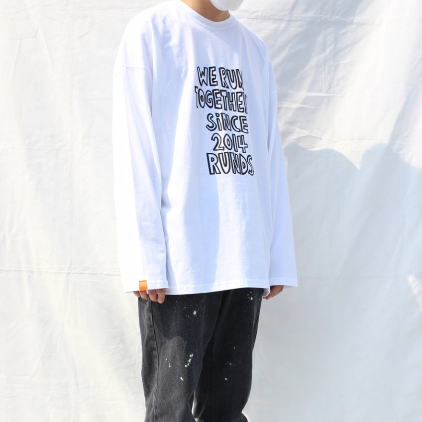 reflect slogan oversize long sleeve (white)