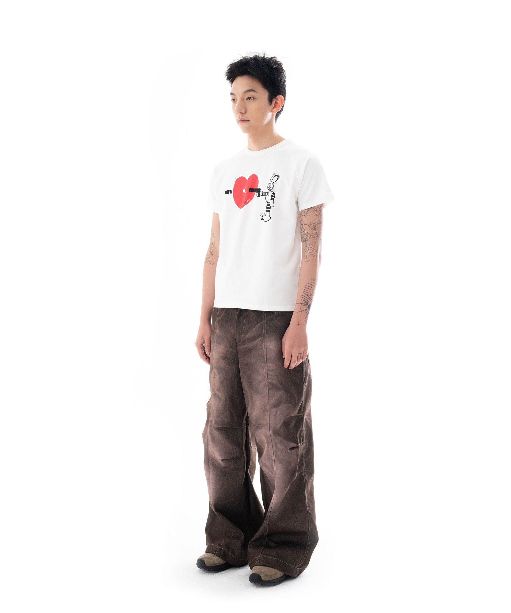 Sprayed Denim Pants (Brown)