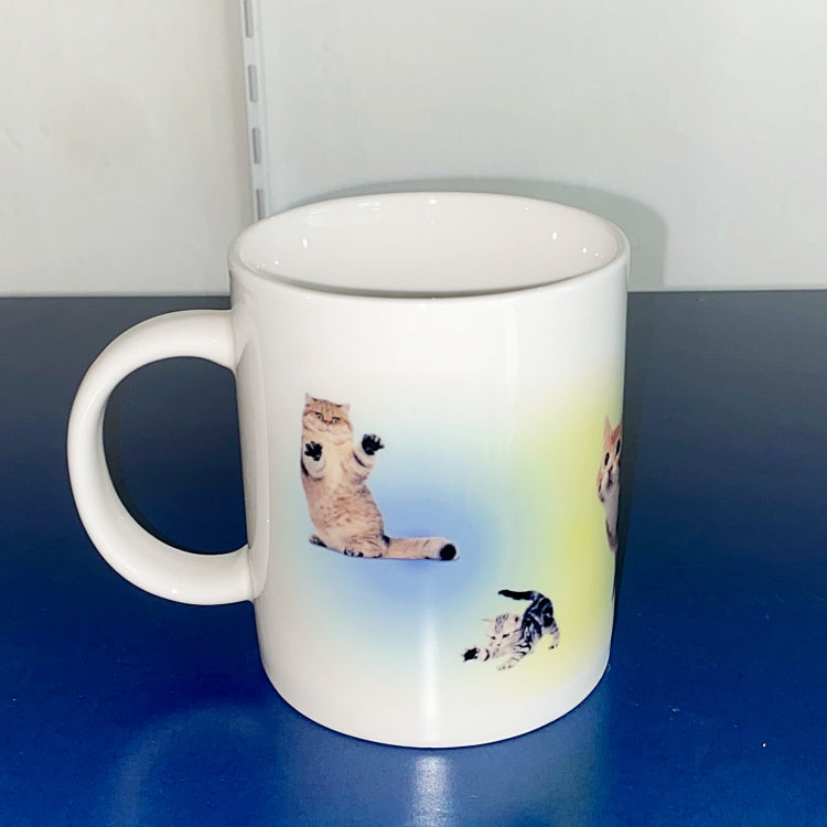 Gradation Cat mug (blue&yellow)