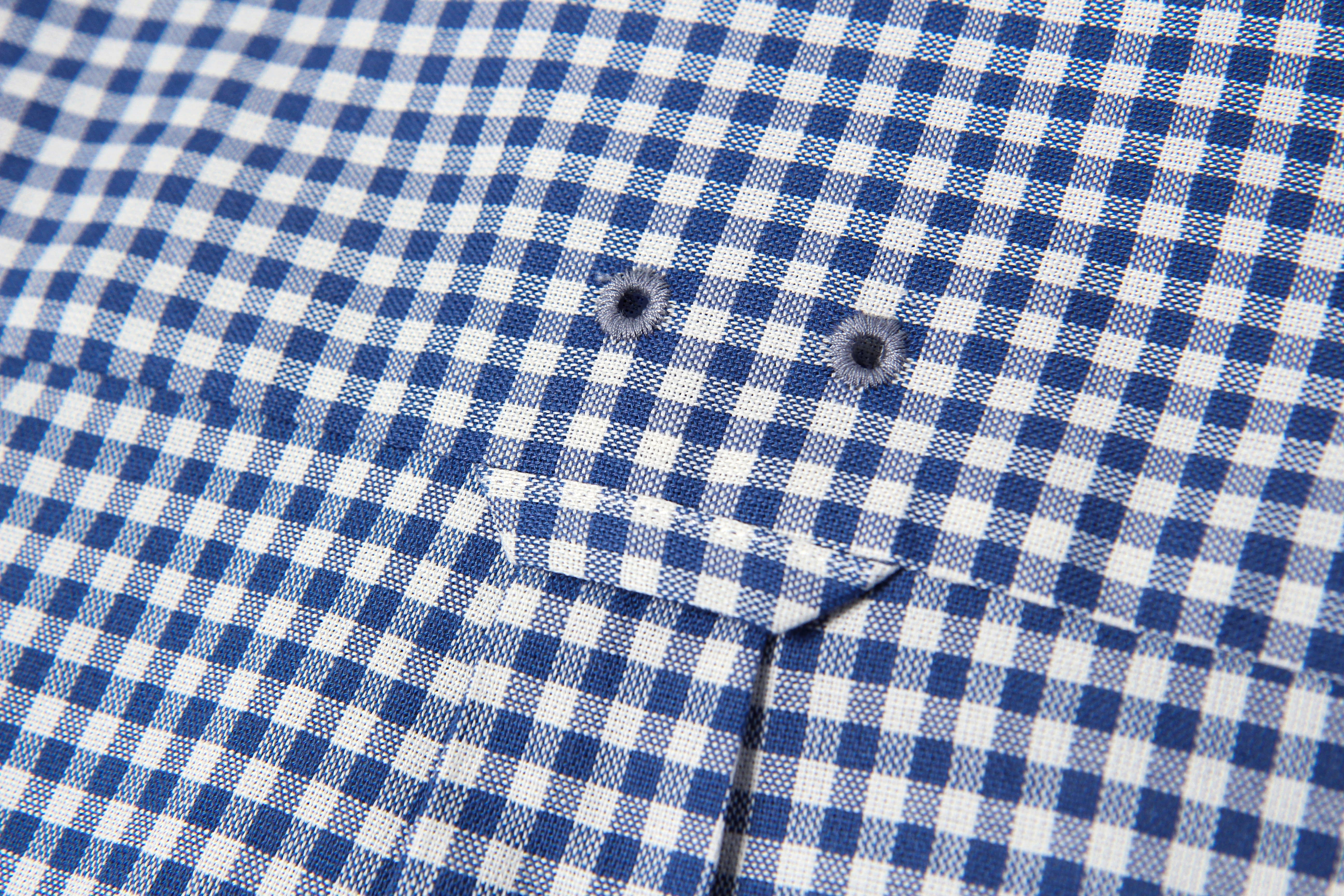 Gingham Check shirt S101 Blue