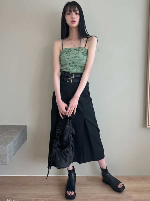 long belted skirt