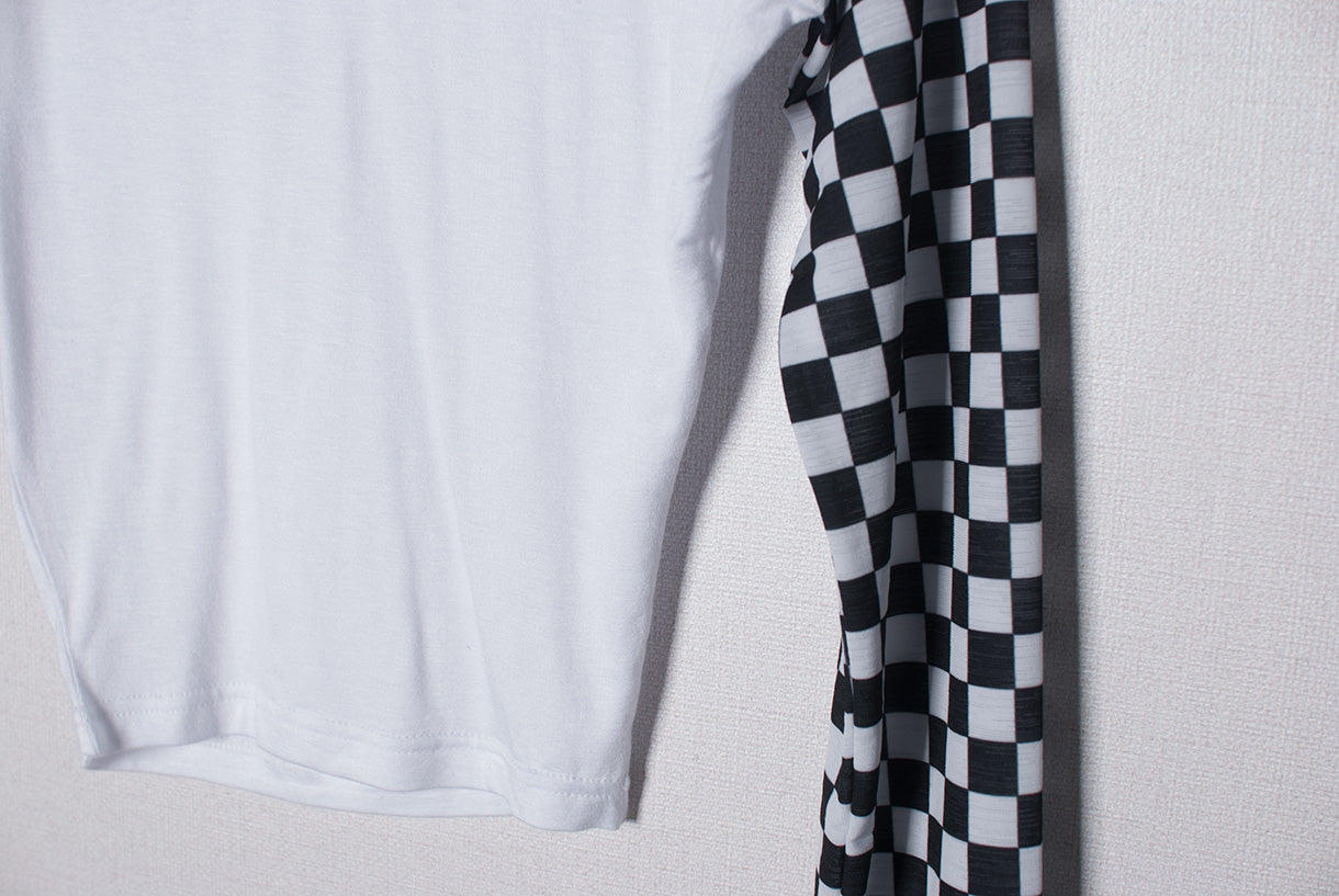 checkerboard crop tee(9183)