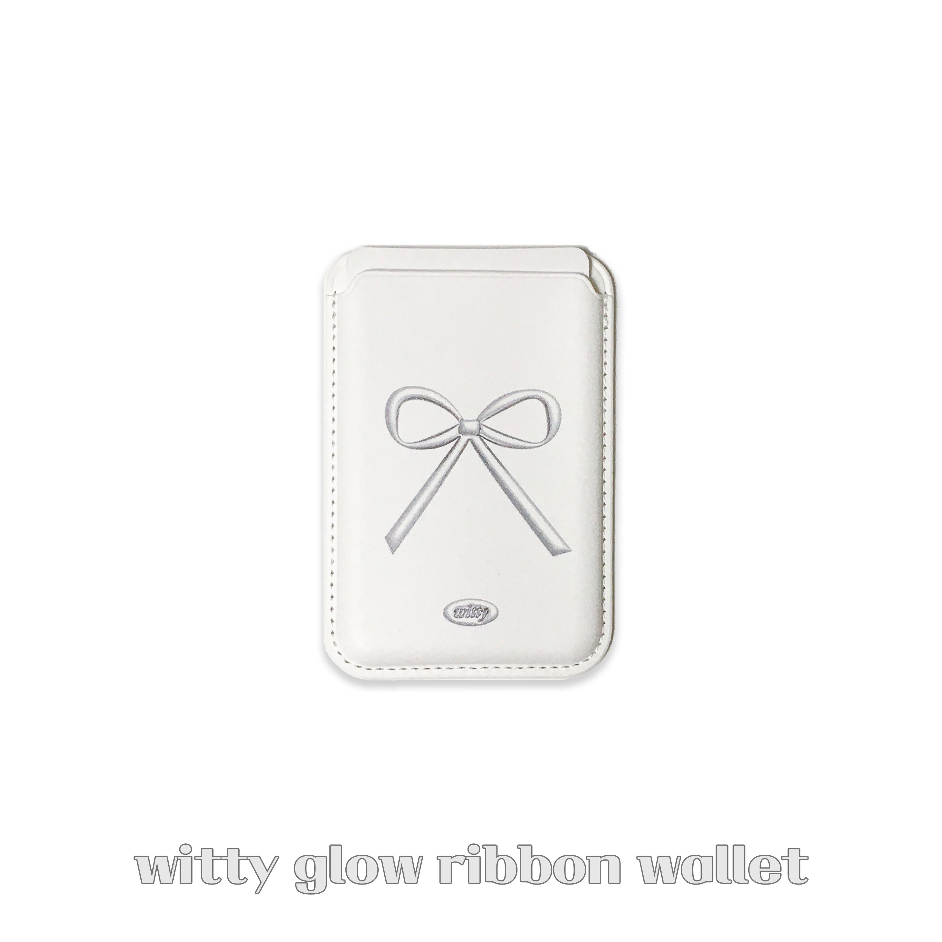 witty glow ribbon macsafe wallet (white+silver ver.)