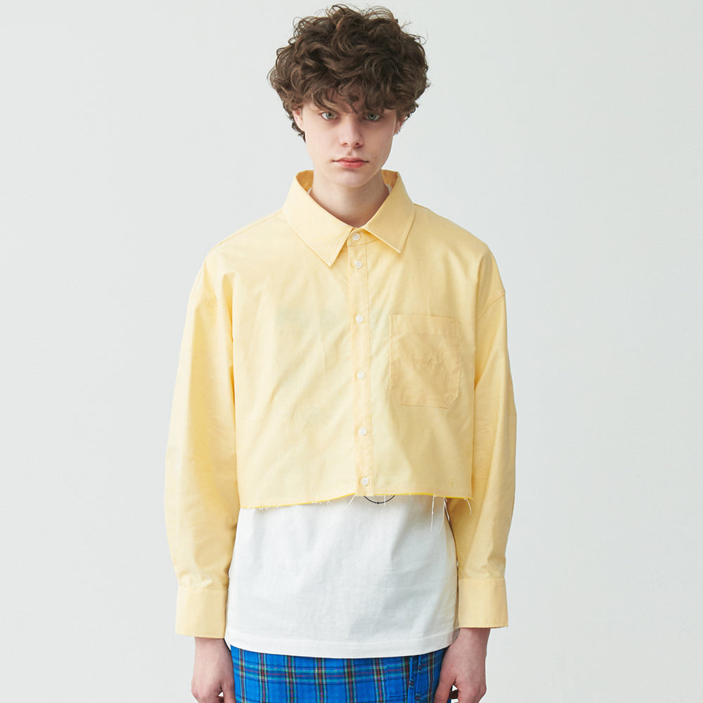 DART VOLUME CROP SHIRT (YELLOW)