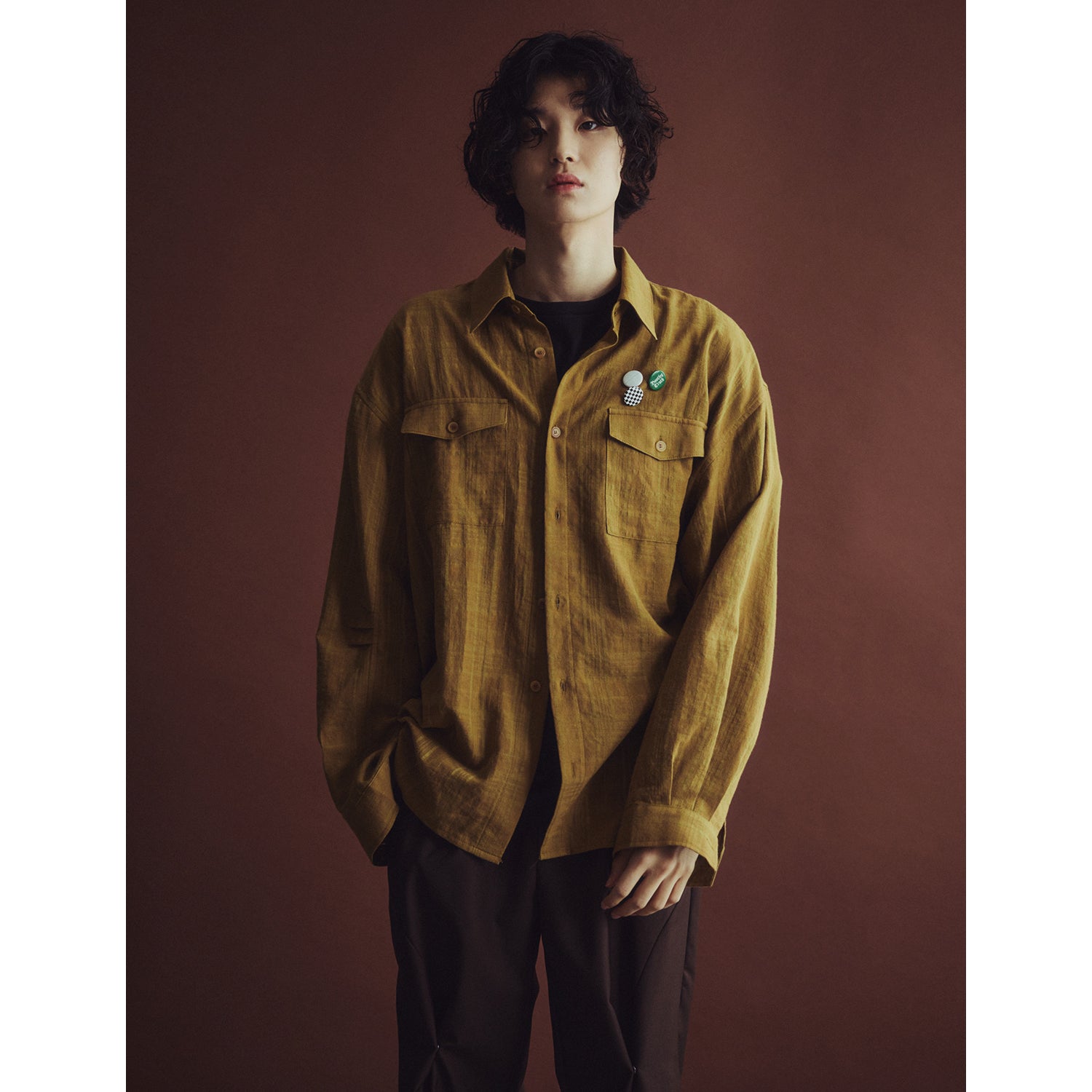 MARANG POCKET CHECK SHIRT_MUSTARD