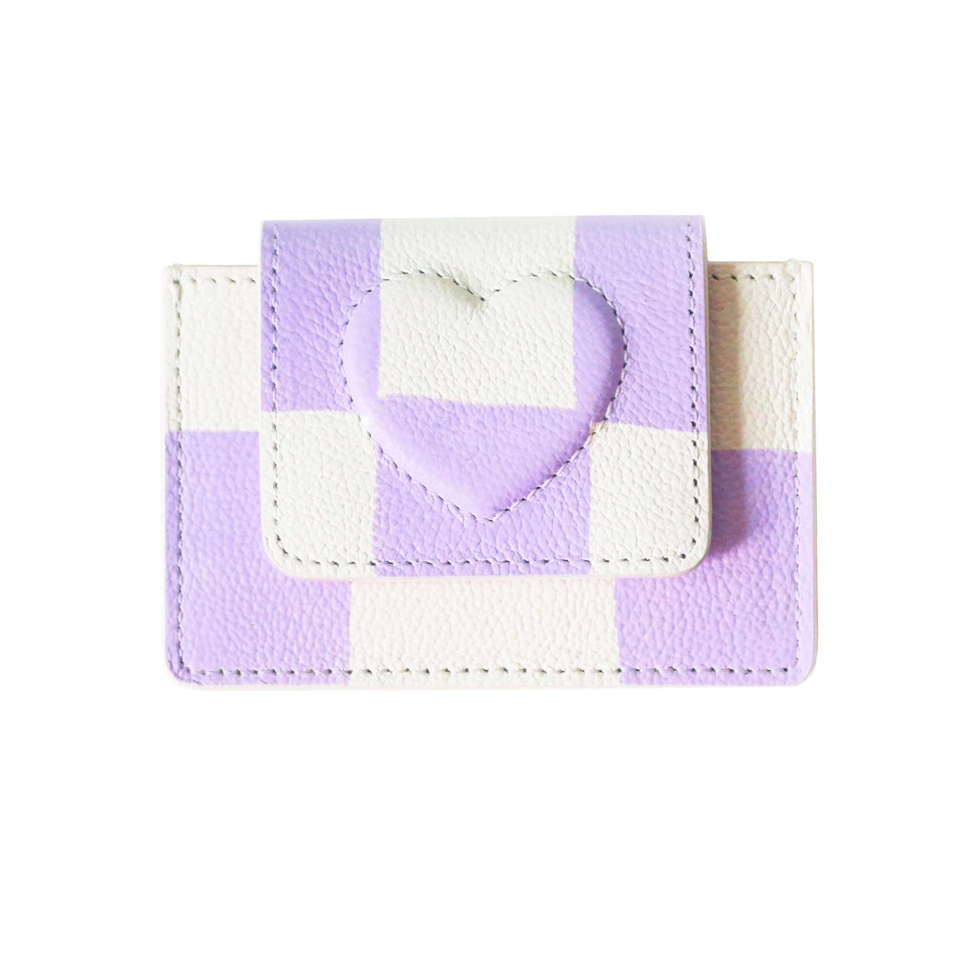 shape of' wallet - purple check