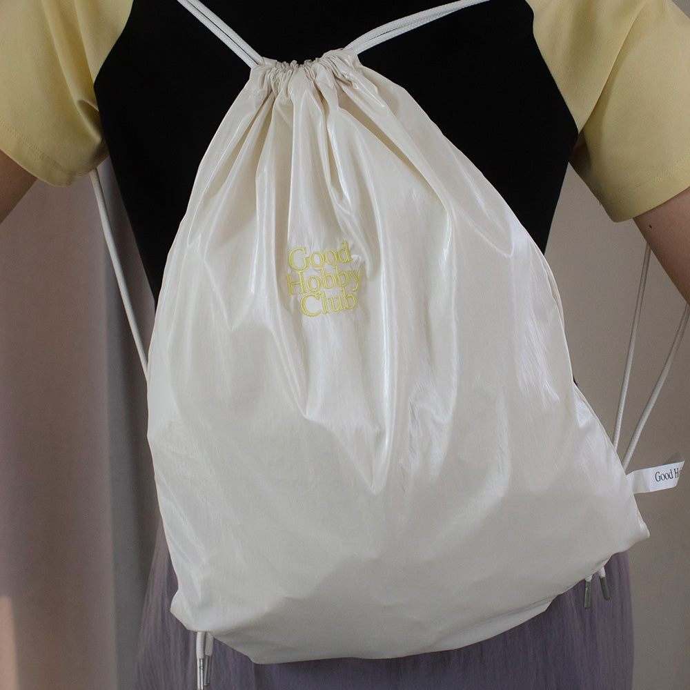 GLOSSY STRING BAG_CREAM