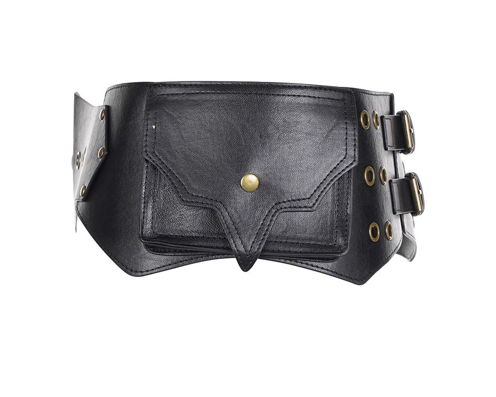 leather pocket belt bag (2 color)