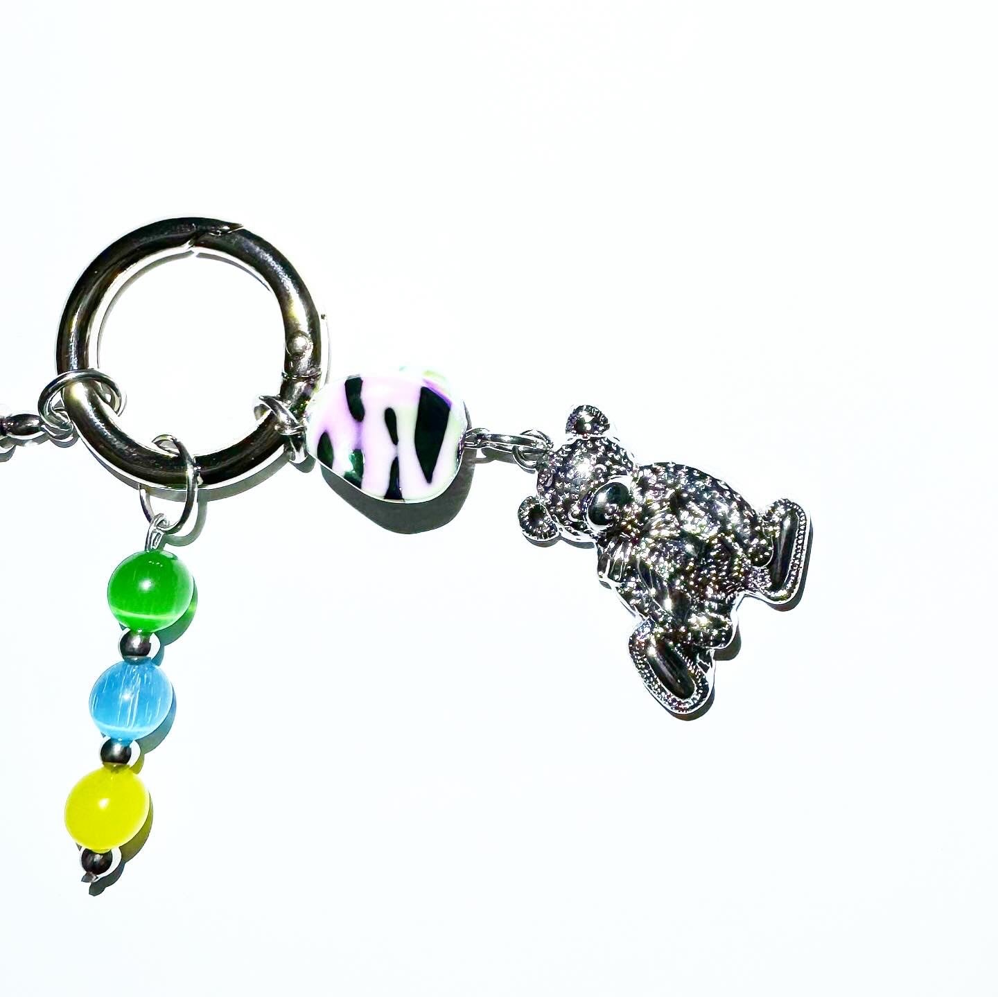 Cameleon zebra keychain