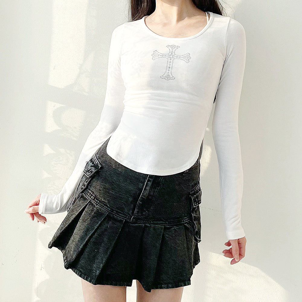 [起毛!] スパークリングキュービックTシャツ (White) / [Fleece!] Sparkling Cubic T-Shirts (White)