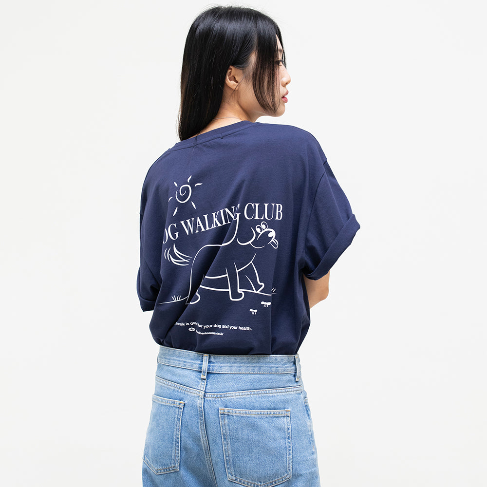 DOG BACK PRINTING OVER FIT TEE_MIDNIGHT NAVY