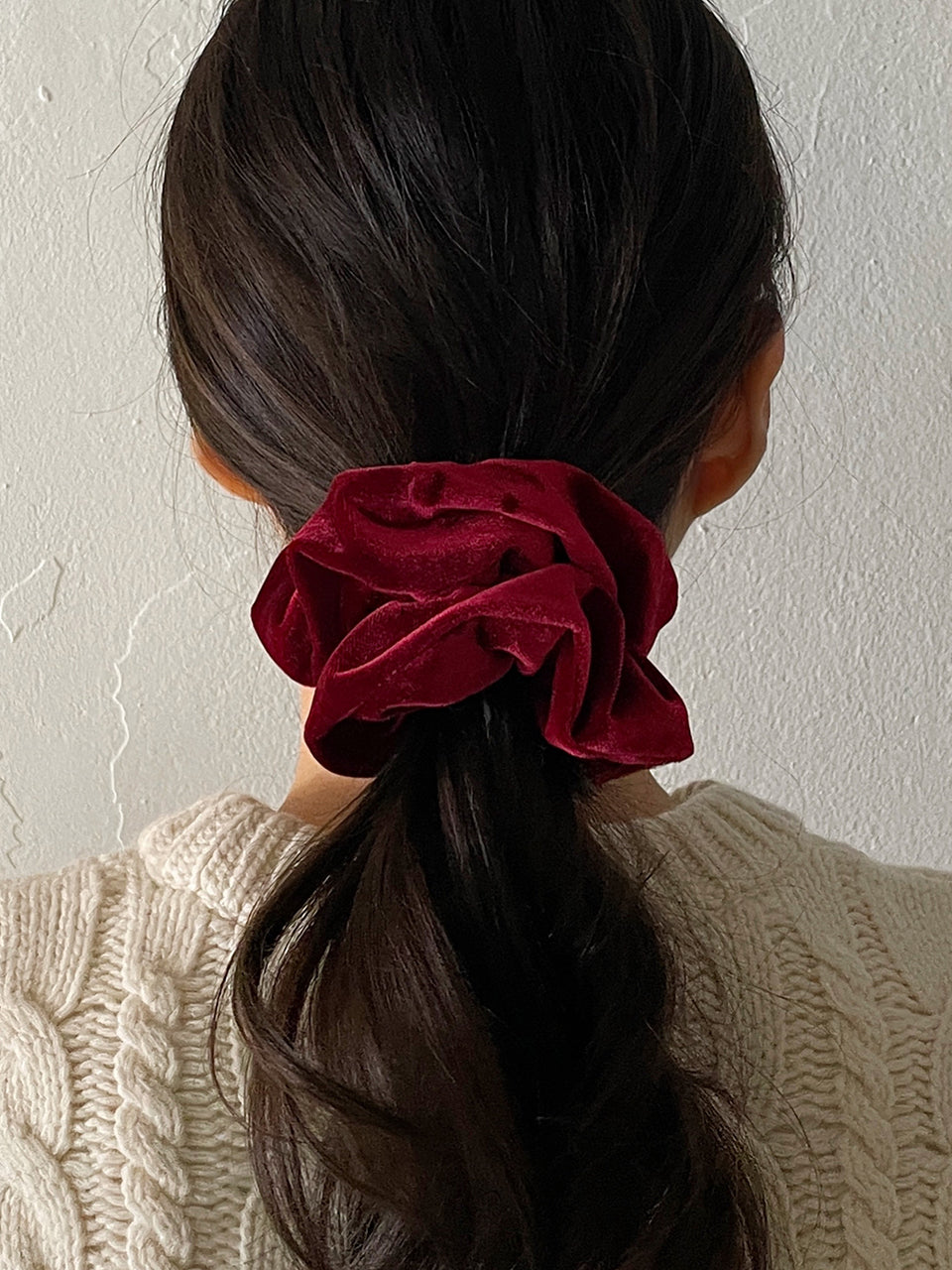 oar Vintage Velvet Volume Scrunchie [Red]