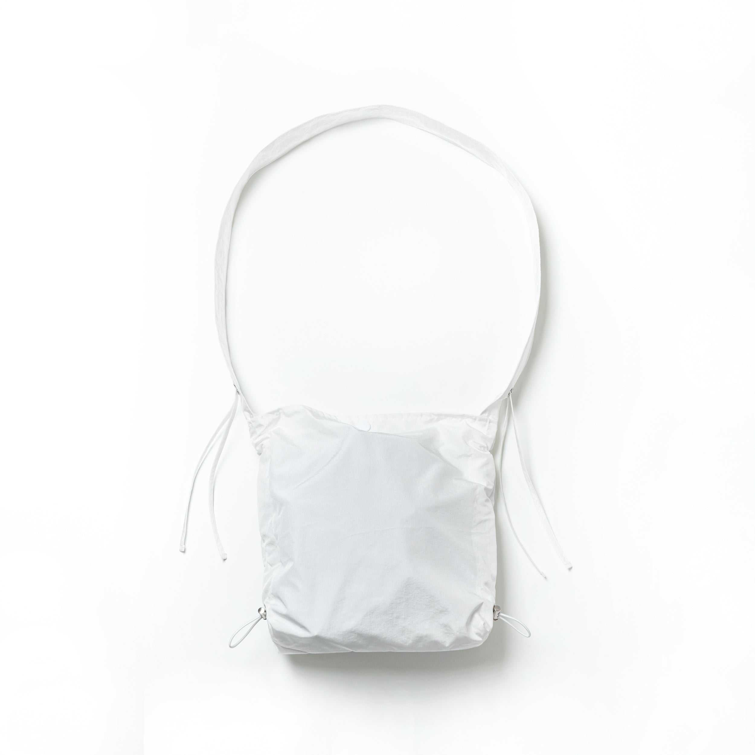 NYLON SHIRRING CROSS BAG(WHITE)