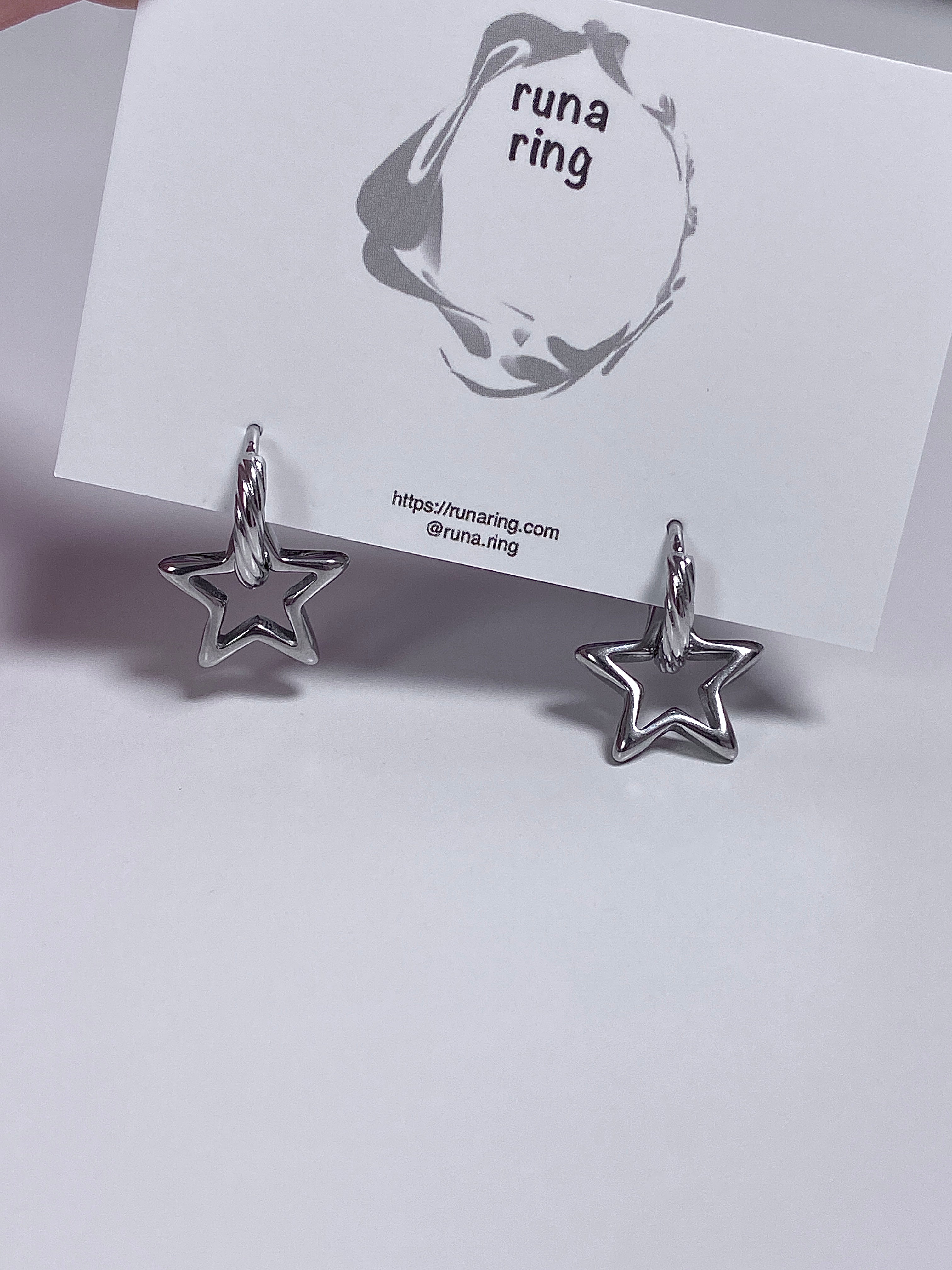 star point ring earrings