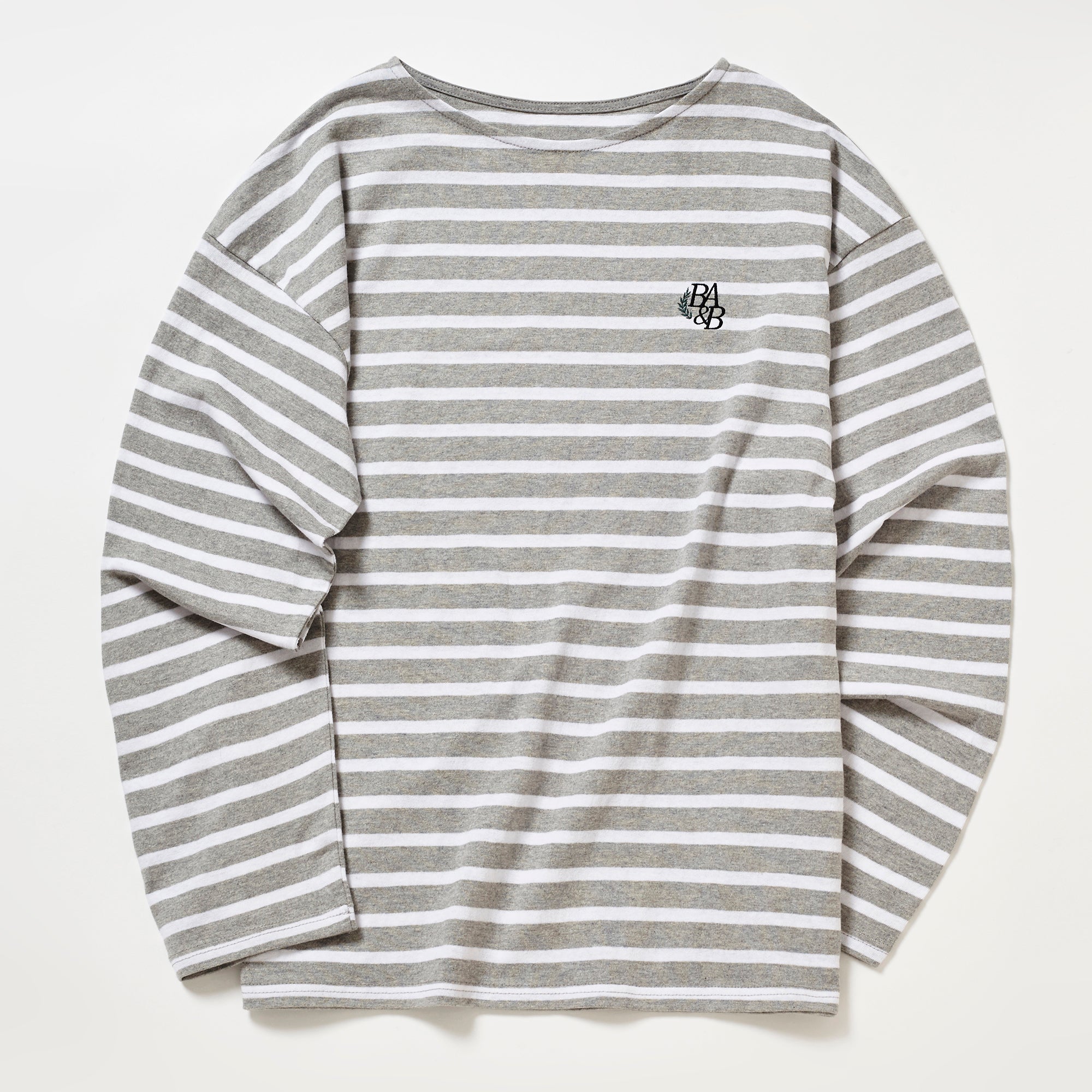 SMALL LOGO STRIPE LONG SLEEVE T-SHIRT_GRAY