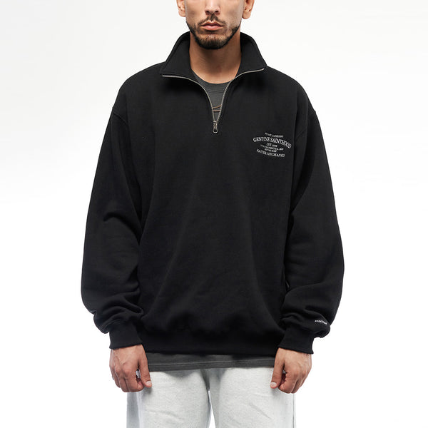 SP SERIF G.S LOGO HALF ZIP-BLACK