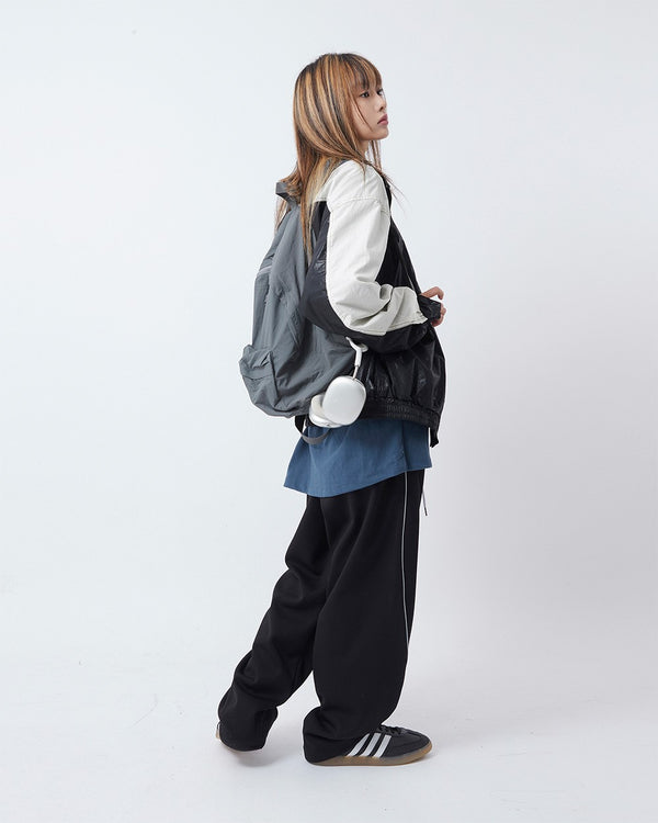 カジュアルラストリングナイロンバックパック/Casual rustling nylon backpack