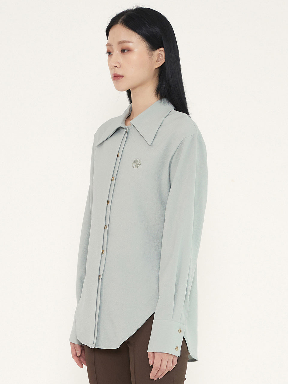 HALF HIDDEN BLOUSE -MINT