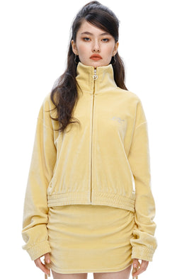 [IJP001-13] VELOURS FULL ZIP UP JERSEY YELLOW