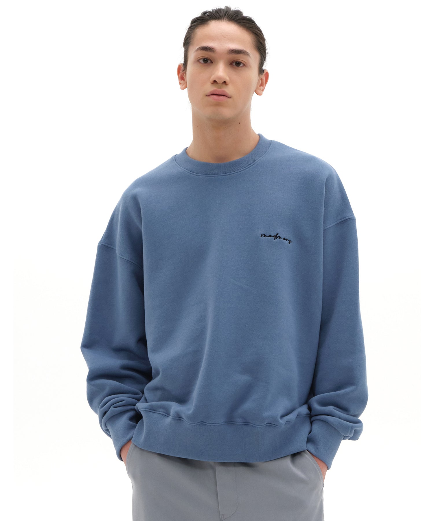 Basic embroidered sweatshirt_blue