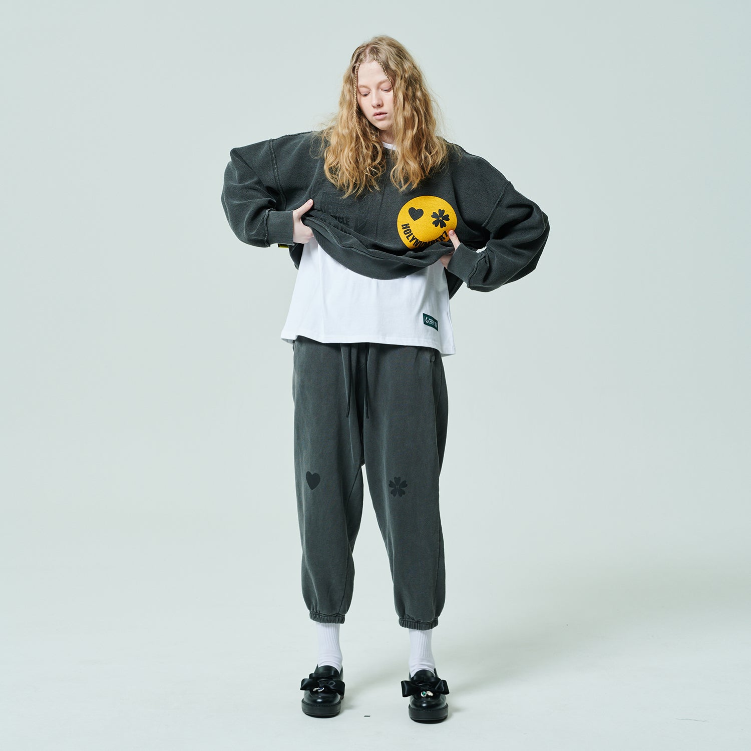 REVERSIBLE PIGMENT ANABADA SWEATSHIRT_CHARCOAL