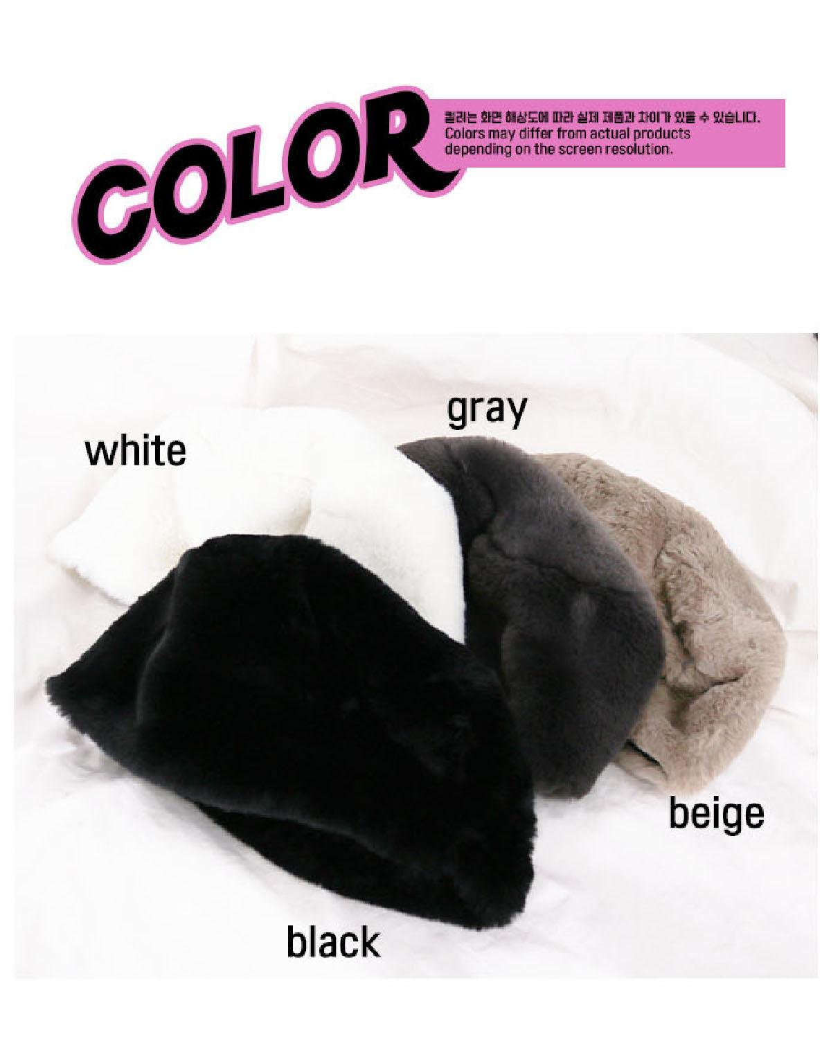 matel fake fur hat (winter-4 color)