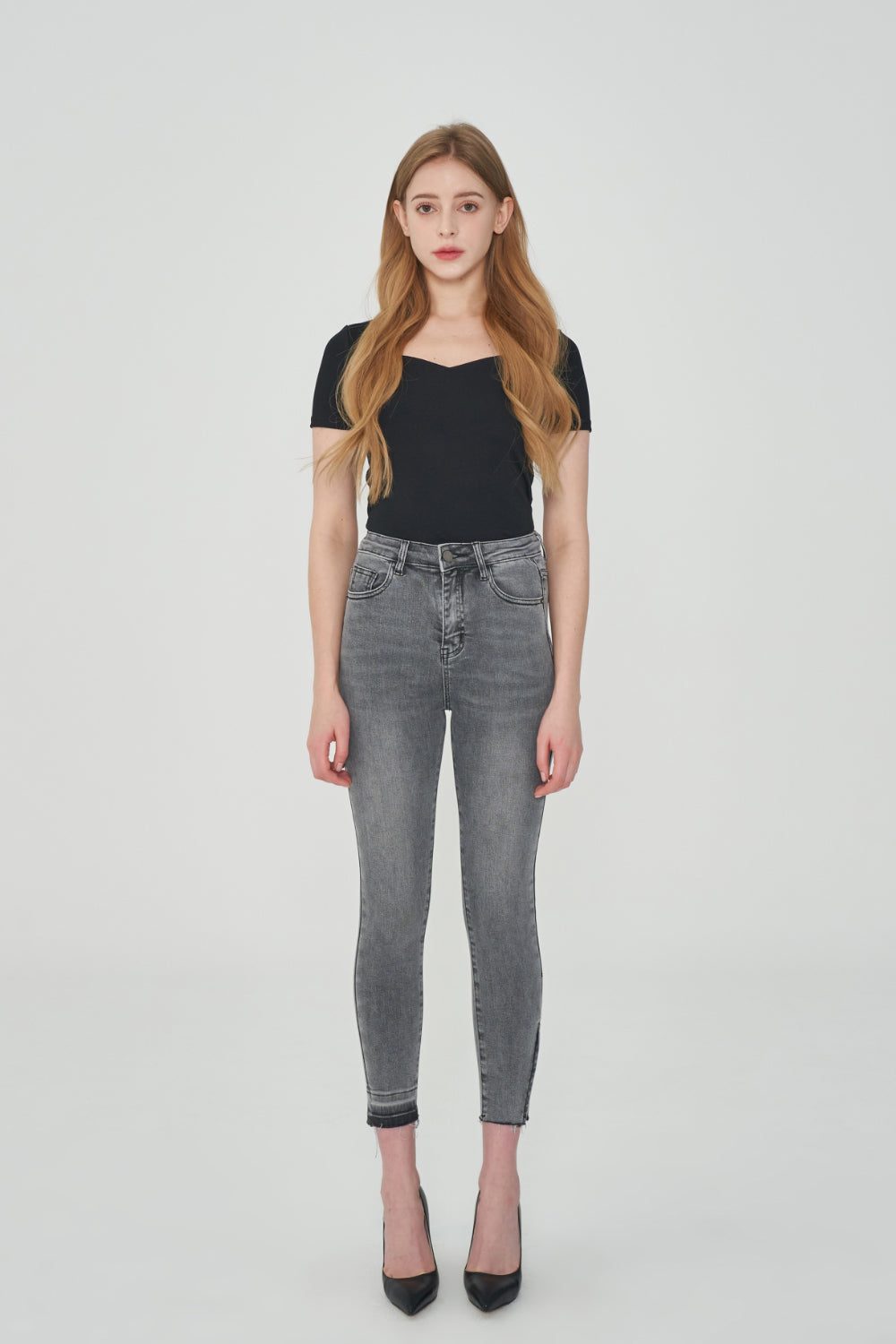 GRAY SKINNY JEAN [6860]