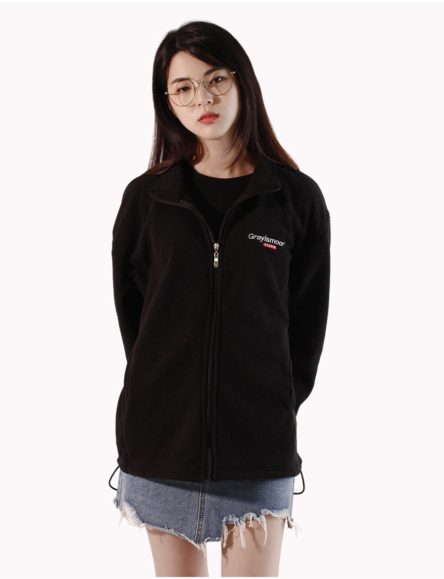 Studio fleece zip up - black