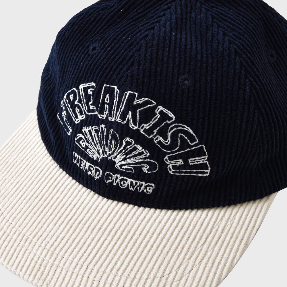 WEIRD SEMICIRCLE CORDUROY FLAT BRIM CAP (NAVY)