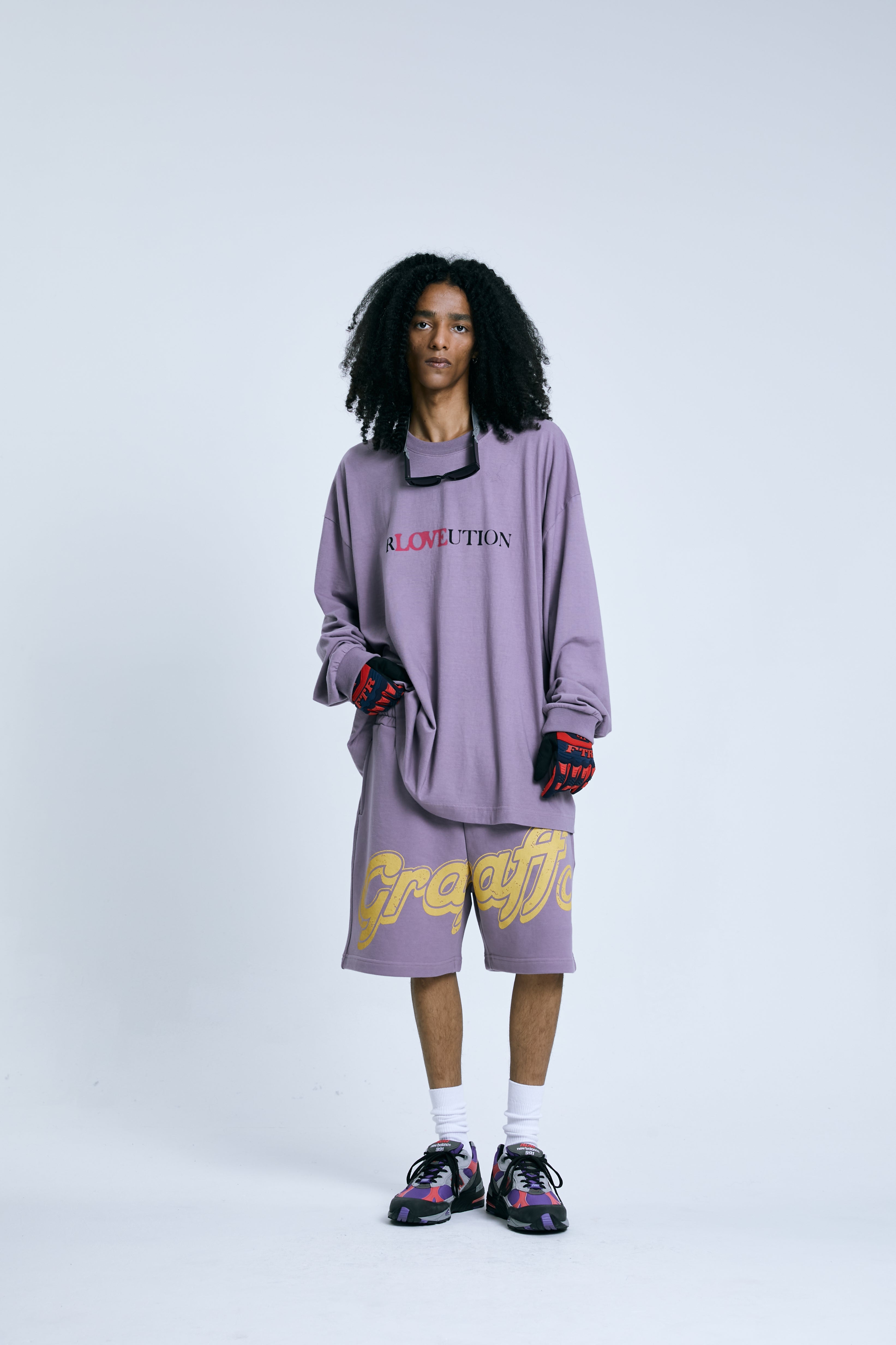 GRAFF PRINT SWEAT SHORTS_PURPLE