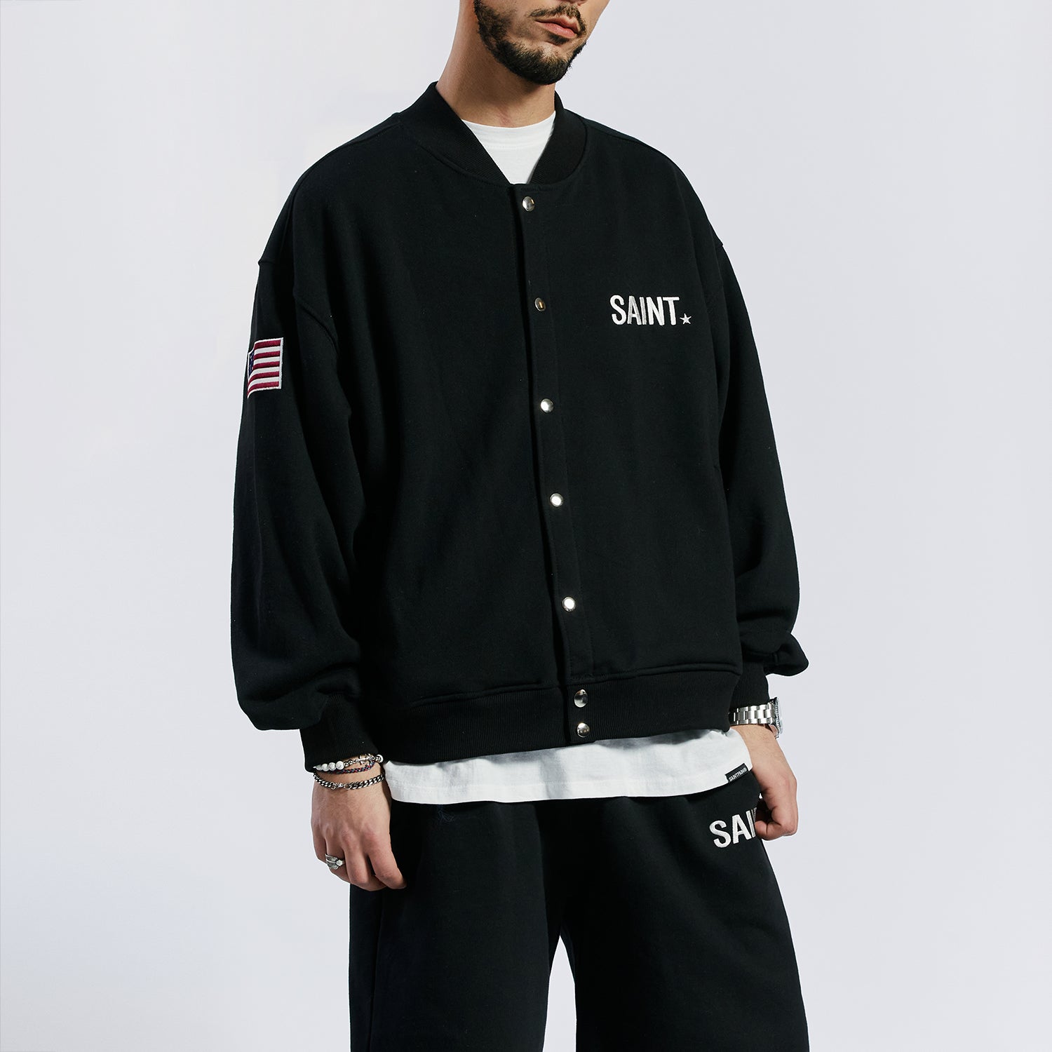 SP COTTON STADIUM JACKET-BLACK