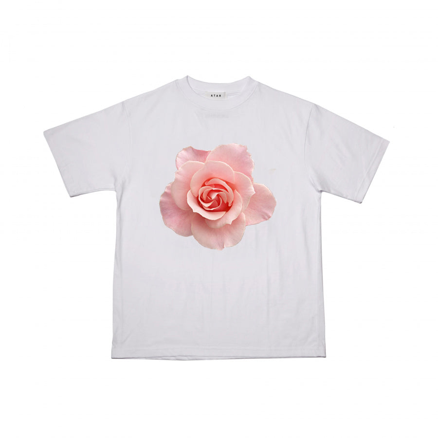 flower print wide short sleeve t-shirt