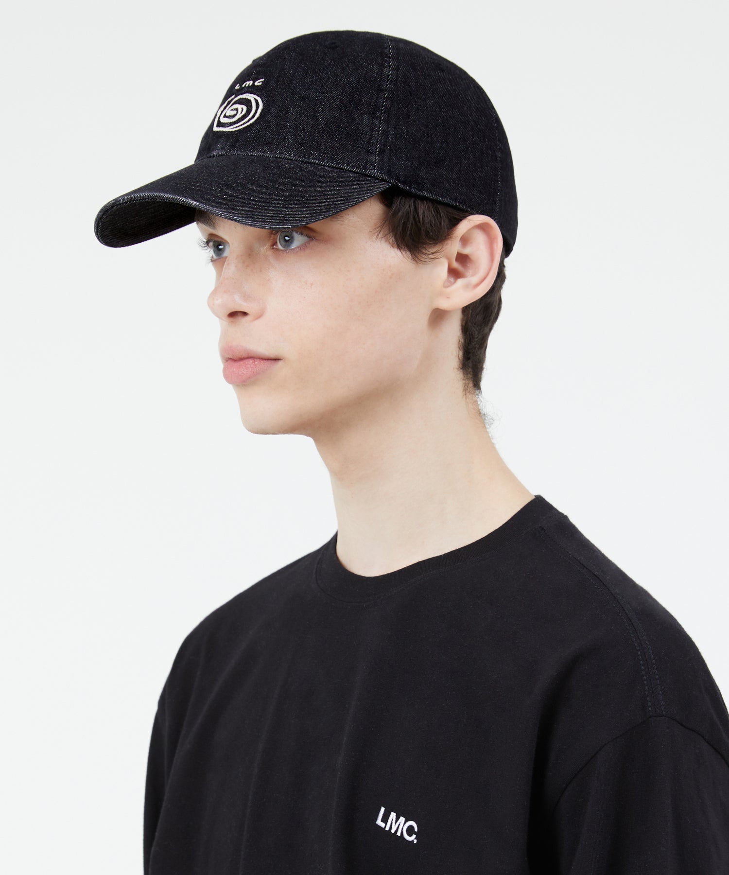 SPIRAL DENIM 6PANEL CAP - BLACK