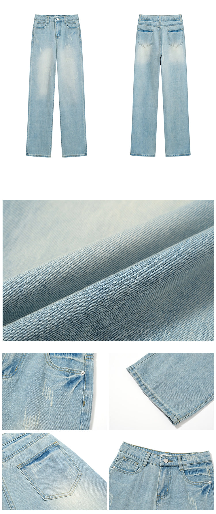 Light blue wide straight denim