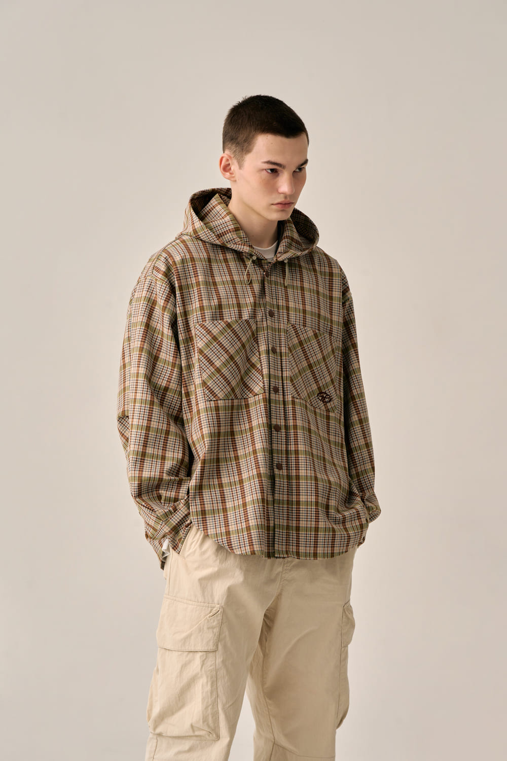 CHECKERED HOODED SHIRT