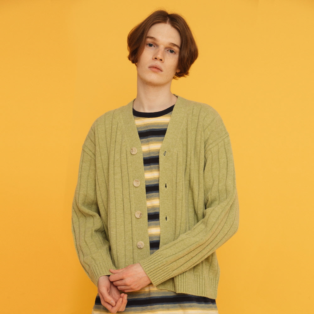 CASHMERE BLEND CARDIGAN_GREEN BEAN