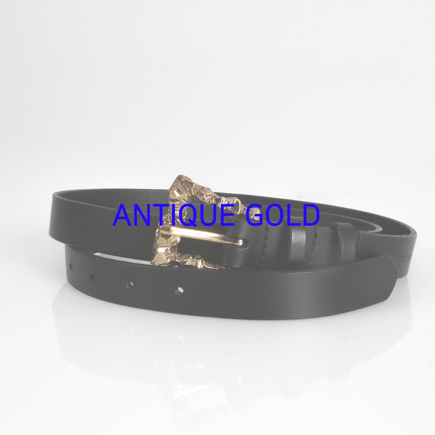 [BLESSEDBULLET]Material II cowhide belt_dark silver