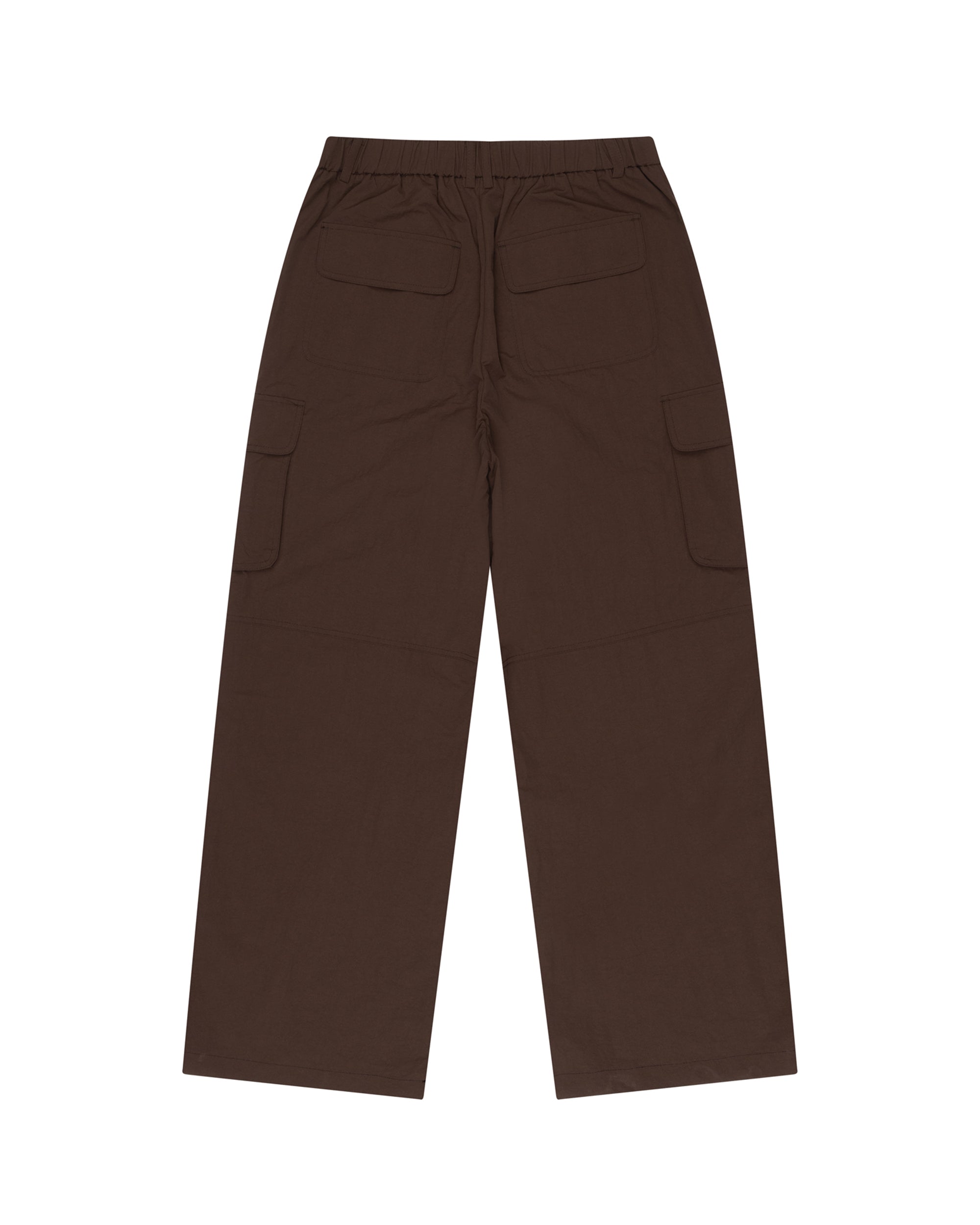 Stretched Knee Slit Cargo Pants (Brown)